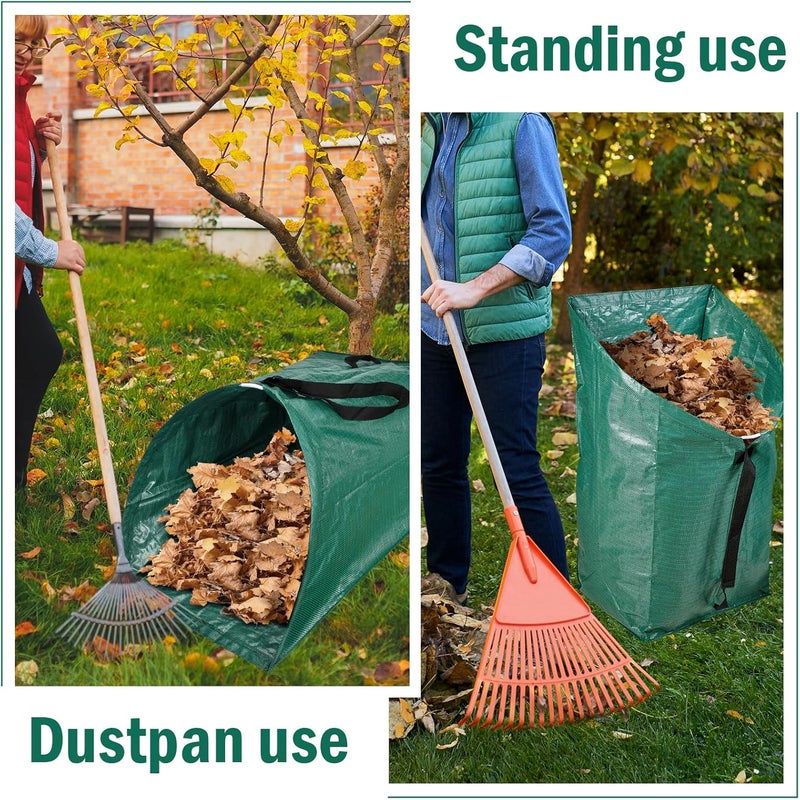 VICAMB 2 Pack 60 Gallon Leaf Collector,Collapsible Lawn & Leaf Bag,Heavy Leaves Pick up Tool Reusable Yard Waste Bags,Large Yard Dustpan Type Garden Bag for Leaves,Debris,Grass,Clippings,Lawn Trash - Image 4